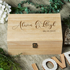  Wooden Personalised Keepsake Memory Box Box Wedding Anniversary - ukgiftstoreonline