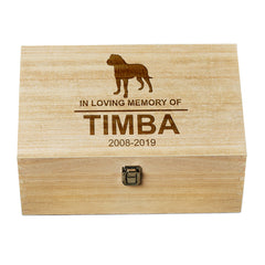 Personalised Dog Memorial Remembrance Gift Keepsake Box Engraved