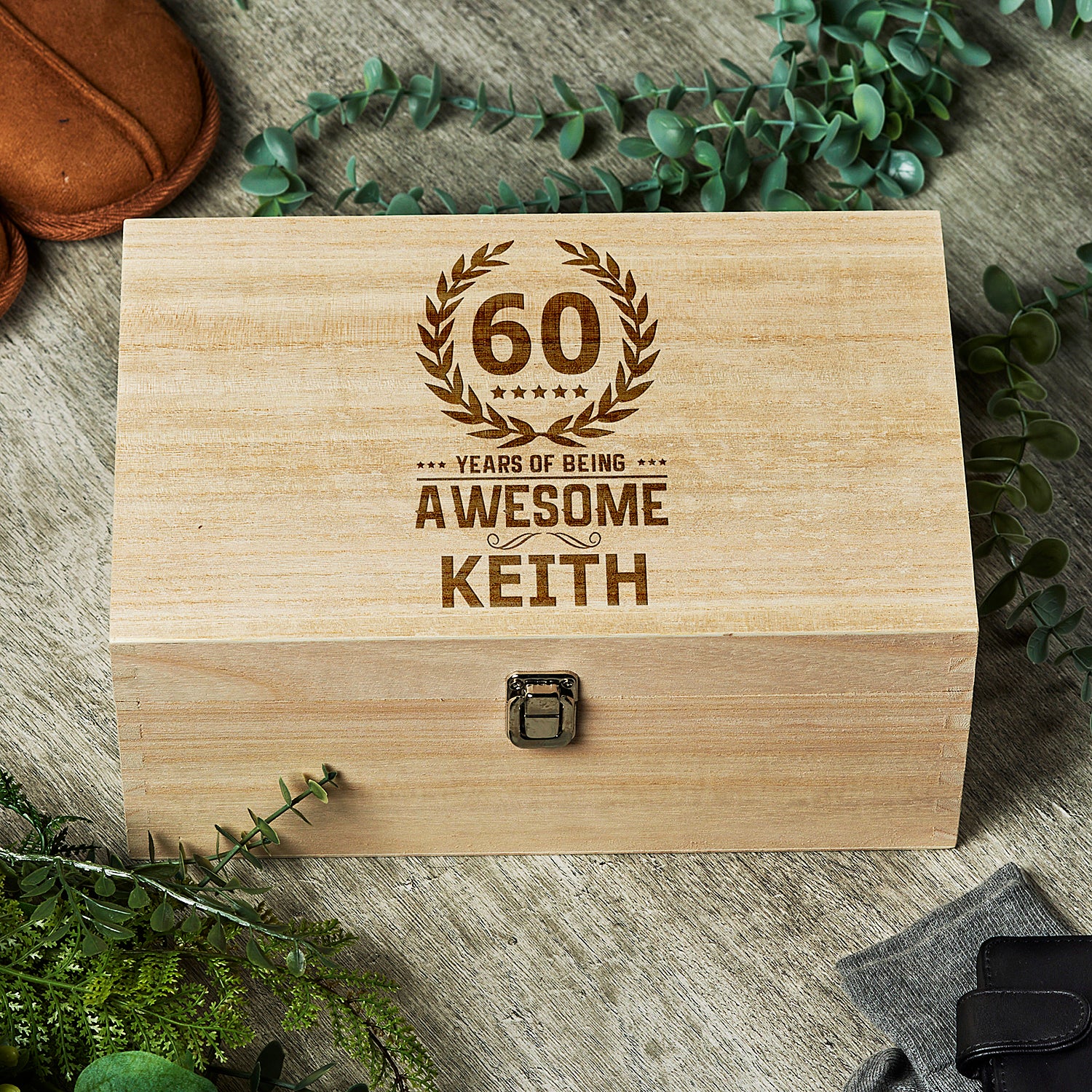 Personalised Any Age Birthday Gift Keepsake Box Engraved Years Of Being Awesome 18th, 21st, 30th, 40th, 50th, 60th, 70th - ukgiftstoreonline