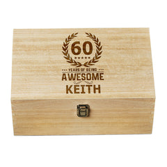 Personalised Any Age Birthday Gift Keepsake Box Engraved Years Of Being Awesome 18th, 21st, 30th, 40th, 50th, 60th, 70th