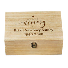 Personalised In Loving Memory Large Wooden Keepsake Box