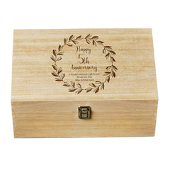Personalised 5th Anniversary  Wooden Engraved Memory Keepsake box