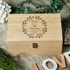 Personalised 5th Anniversary  Wooden Engraved Memory Keepsake box - ukgiftstoreonline