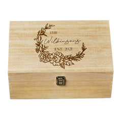 Wooden Personalised Family or Wedding Memory Keepsake Box Gift
