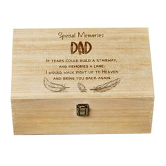 Dad Remembrance Large Wooden Memory Keepsake Box Gift