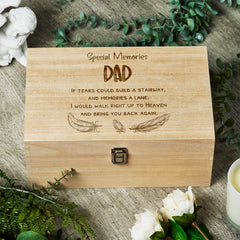 Dad Remembrance Large Wooden Memory Keepsake Box Gift - ukgiftstoreonline