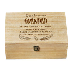 Grandad Remembrance Large Wooden Memory Keepsake Box Gift