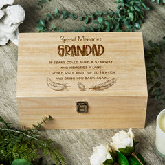 Grandad Remembrance Large Wooden Memory Keepsake Box Gift - ukgiftstoreonline