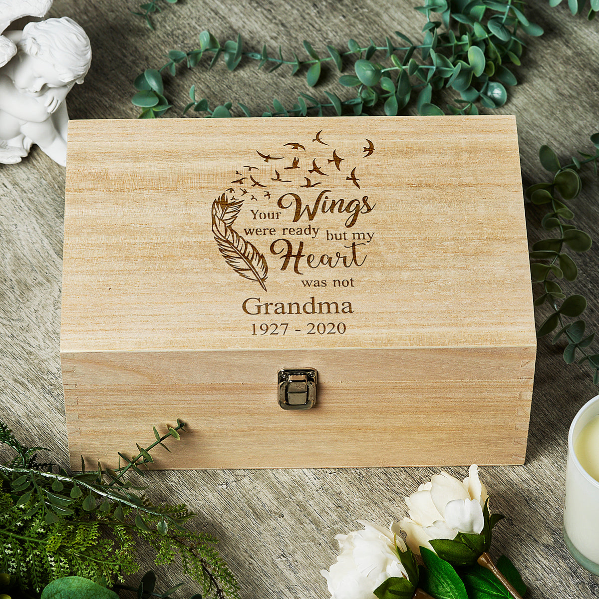 Personalised In Loving Memory wooden Keepsake Box My Heart Was Not - ukgiftstoreonline