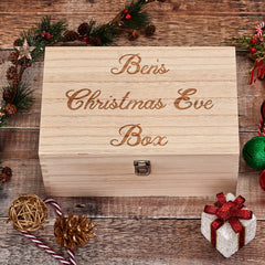 Large Personalised Wooden Christmas Eve Box