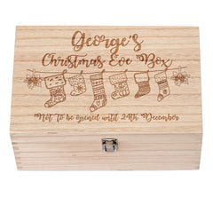 ukgiftstoreonline Personalised Large Wooden Christmas Eve Box