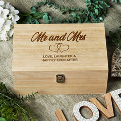 Wedding Keepsake box/Wooden Engraved Memory Box/Wedding for Husband and Wife Couples/Mr and Mrs Wedding Gift for Bride and Groom