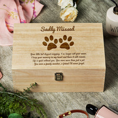 Raised Words Large Dog Memory Pet Memorial Keepsake Box