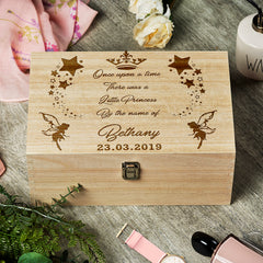  Fairy Princess Personalised Baby Girl Keepsake Box Gift - ukgiftstoreonline