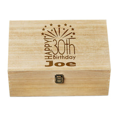 30th Birthday Gift Personalised Large wooden Keepsake Box Gift