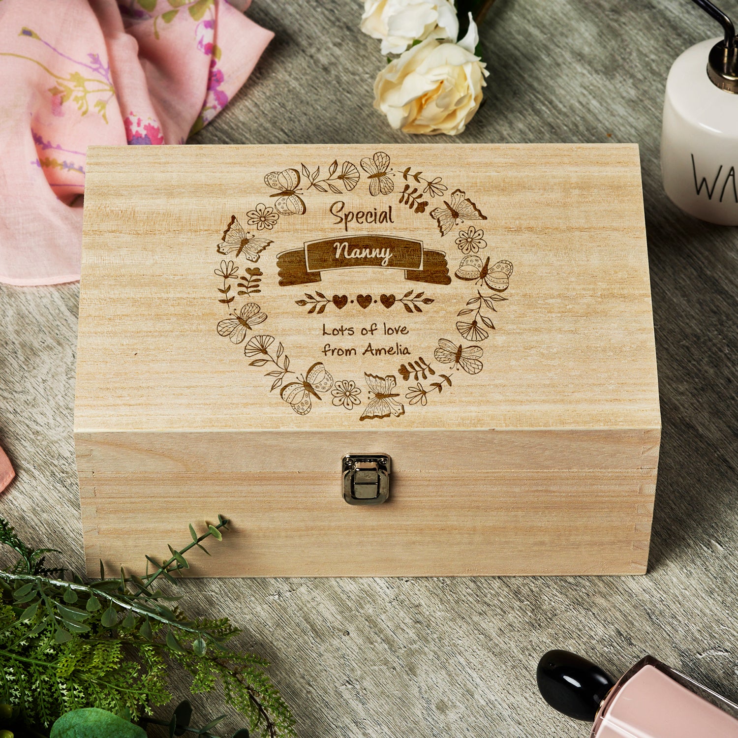Special Nanny Gift Personalised Large wooden Keepsake Box  - ukgiftstoreonline