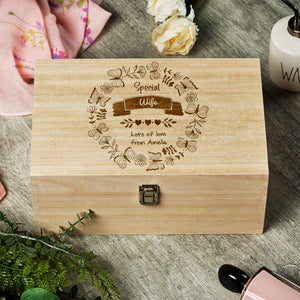 Special Wife Gift Personalised Large wooden Keepsake Box - ukgiftstoreonline