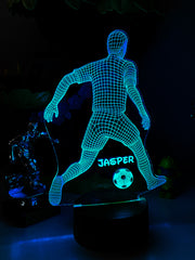 Personalised 3D Football Lamp Night Light Kids Bedroom