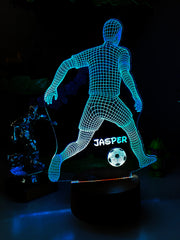 Personalised 3D Football Lamp Night Light Kids Bedroom