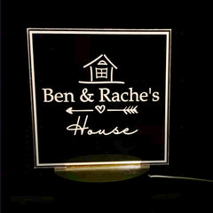 Personalised House Names Gift Lamp Night Light
