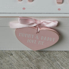 Baby Girl wooden Memories Keepsake Box Vintage Style