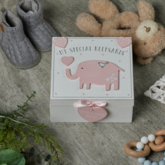 Baby Girl wooden Memories Keepsake Box Vintage Style