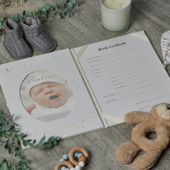 Personalised Little Star A4 Birth Certificate Holder Baby Gift