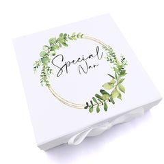 Personalised Special Nan Wreath Design Keepsake Memory Box