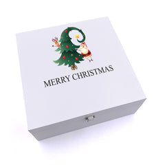 ukgiftstoreonline Personalised Merry Christmas Tree Design Keepsake Wooden Box