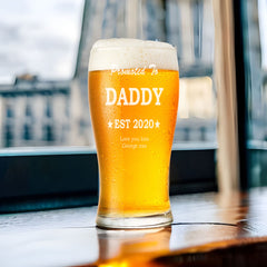Promoted To Daddy Personalised Engraved Beer Glass