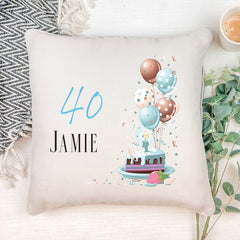 Personalised 40th Birthday For Him Cushion Gift