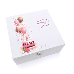 ukgiftstoreonline Personalised 50th Birthday For Her Keepsake Wooden Box