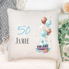 Personalised 50th Birthday For Him Cushion Gift