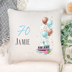 Personalised 70th Birthday For Him Cushion Gift