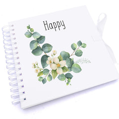 Personalised Any Age Birthday Eucalyptus Scrapbook, Guest Book, Photo Album