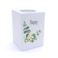 Personalised Any Age Birthday Eucalyptus Tea Light Holder