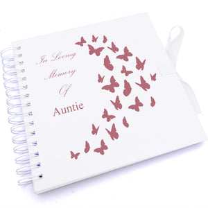 Personalised Auntie In Loving Memory Butterflies Scrapbook Photo Album