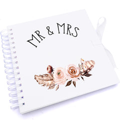 Personalised Boho Style Mr and Mrs Wedding Scrapbook Photo Album