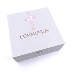 ukgiftstoreonline Personalised Communion ornate cross Keepsake Wooden Box
