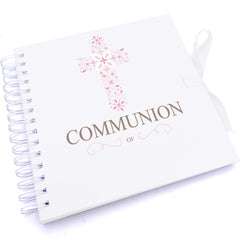 Personalised Communion Ornate Cross Design Scrapbook Photo Album