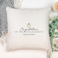 Personalised Congratulations on your Engagement Cushion Gift