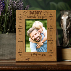Personalised Daddy Photo Frame Gift The Reasons I Love You