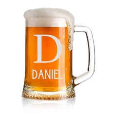 Personalised Engraved 1 Pint Glass Beer Tankard Name Initial Design TNK-10