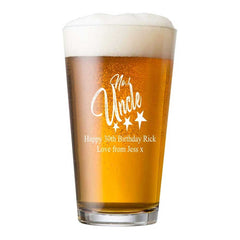 Personalised Engraved Perfect Beer Pint Uncle Gift
