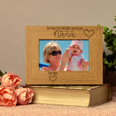 Personalised First Mothers Day as a Nana Photo Frame Landscape