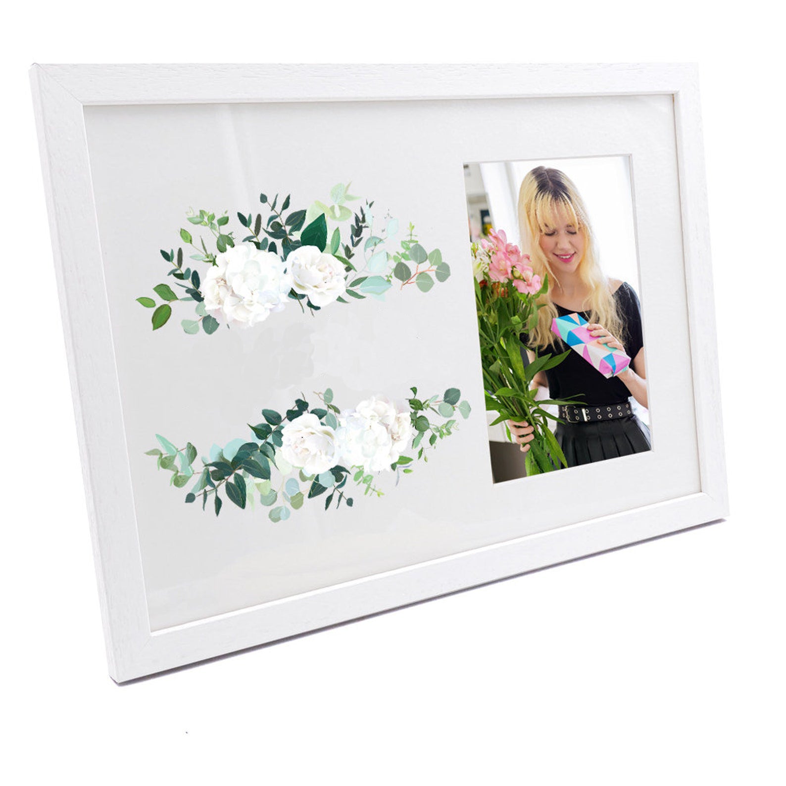 Personalised Flowers Birthday Photo Frame