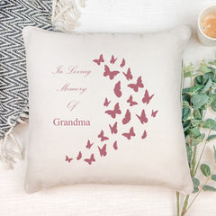 Personalised Grandma In Loving Memory Butterflies Cushion Gift