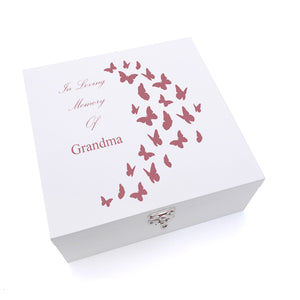 ukgiftstoreonline Personalised Grandma In Loving Memory Butterflies Keepsake Wooden Box