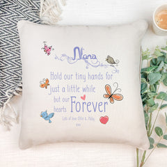 Personalised Nans Hold Our Hands Cushion Gift
