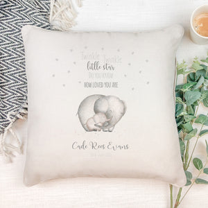 Personalised Twinkle Twinkle Little Star Elephant Cushion Gift